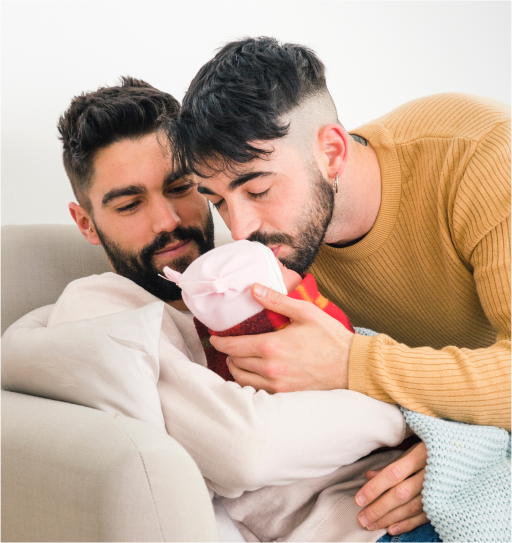 dads holding newborn baby