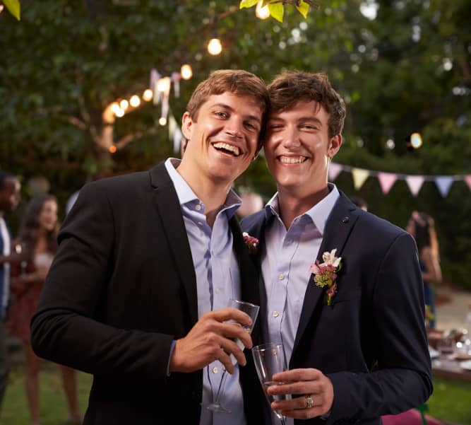 gay couple posing for a photo