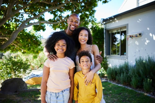 Michigan family posing for photo